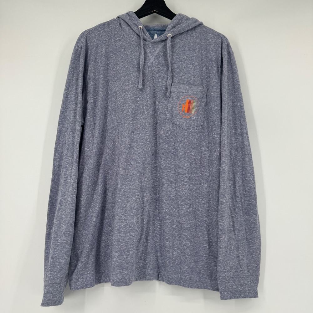 Johnnie-O Mens Large Zamora Long Sleeve Hoodie T-Shirt Pocket Surf Logo